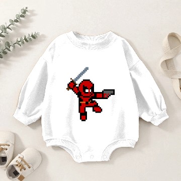 Discover 8 Bit Deadpool Baby Romper Sweatshirts