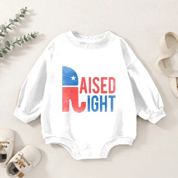 Discover Raised Right Vintage Republican Baby Romper Sweatshirts