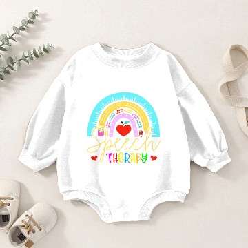 Discover Speech Therapy Leopard Rainbow Baby Romper Sweatshirts