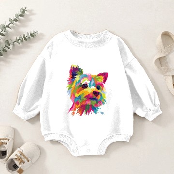 Discover Funny Dog Yorkie Pop Art Baby Romper Sweatshirts