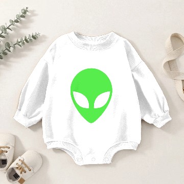 Discover Green Alien Head 90's Style Alien Baby Romper Sweatshirts