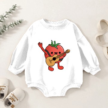 Discover Tomato Playing Guitar Baby Romper Sweatshirts