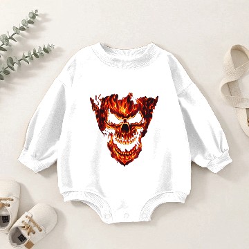 Discover Fire Flame Skull Awesome New Baby Romper Sweatshirts