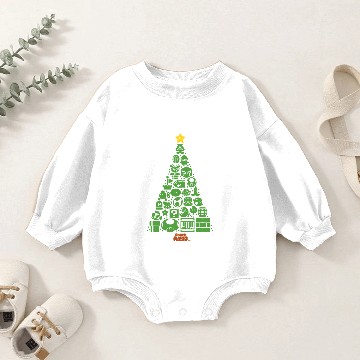 Discover Super Mario Item Characters Christmas Tree Baby Romper Sweatshirts