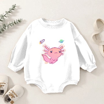 Discover Space Axolotl Kawaii Pastel Goth Baby Romper Sweatshirts
