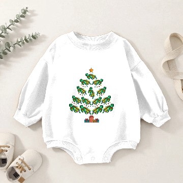 Discover Sea Turtle Christmas Tree Pullover Baby Romper Sweatshirts