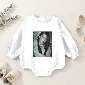 Discover Aaliyah Blue Glowing Logo Pullover Baby Romper Sweatshirts