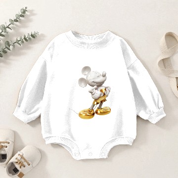 Discover Disney Gold Mickey Mouse Pose Baby Romper Sweatshirts