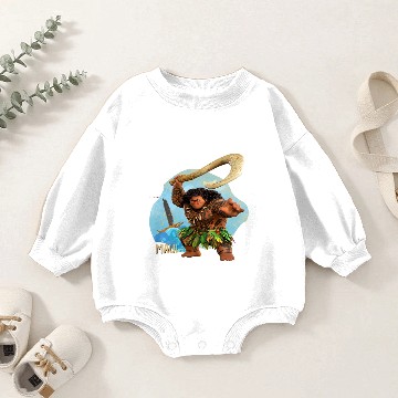 Discover Disney Moana 2 Action Pose “Maui” with Fish Hook Baseball Jerseys Baby Romper Sweatshirts