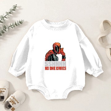 Discover Marvel Deadpool No One Cares Racerback Baby Romper Sweatshirts