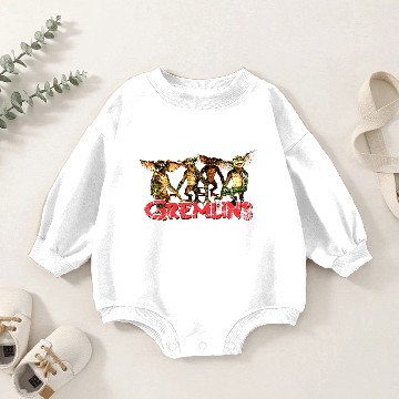 Discover Gremlins, distressed Baby Romper Sweatshirts