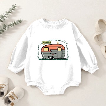 Discover Happy Camper Baby Romper Sweatshirts