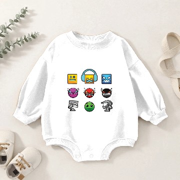 Discover geometry dash unblocked level Baby Romper Sweatshirts