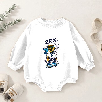 Discover Albert Einstein Goes To Skate Baby Romper Sweatshirts
