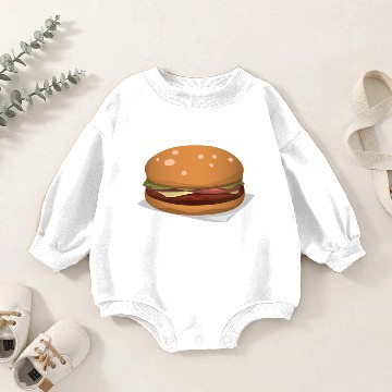 Discover burger. with cheese. Baby Romper Sweatshirts