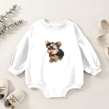 Discover Yorkie Baby Romper Sweatshirts