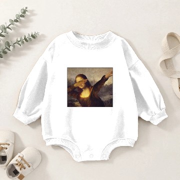 Discover 3196 Mona Lisa Dabbing Baby Romper Sweatshirts