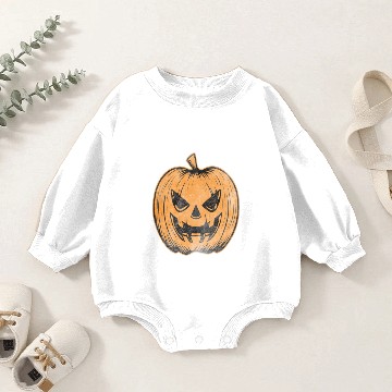 Discover Distressed Jack O Lantern Baby Romper Sweatshirts