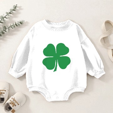 Discover Green 4 Leaf Clover Solid Baby Romper Sweatshirts