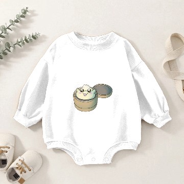 Discover Dumpling in the Steamer, Cute Kawaii Dumpling Baby Romper Sweatshirts