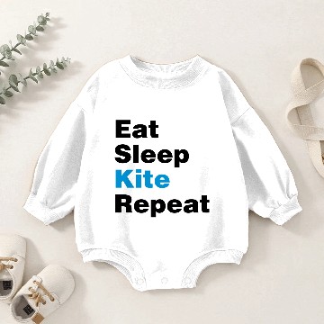 Discover eat sleep kite repeat 2col Baby Romper Sweatshirts