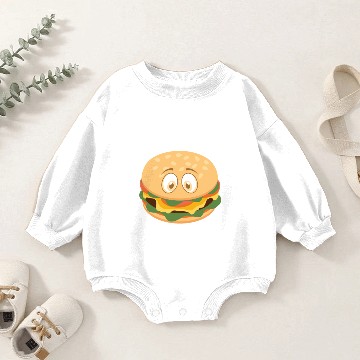 Discover Burger Face Baby Romper Sweatshirts