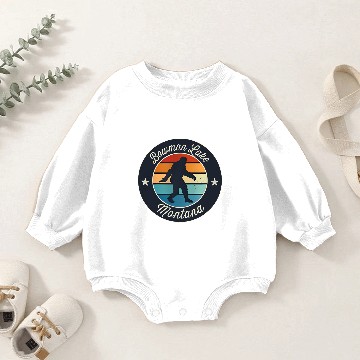 Discover Bowman Lake Montana Sasquatch Souvenir Baby Romper Sweatshirts