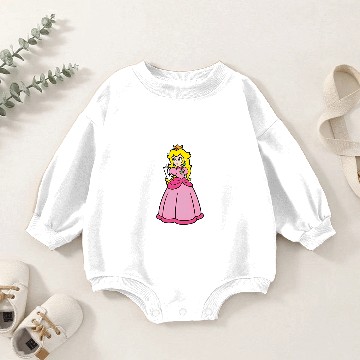 Discover Princess Peach Star Baby Romper Sweatshirts, Princess Peach Crown Baby Romper Sweatshirts