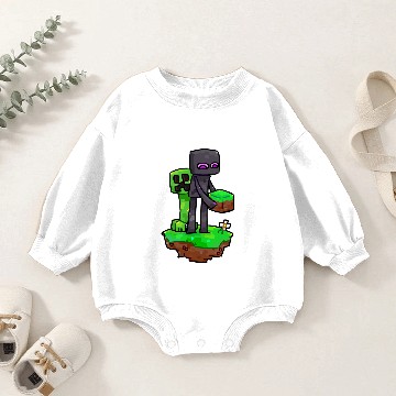 Discover Minecraft Creeper and Enderman Classic Baby Romper Sweatshirts