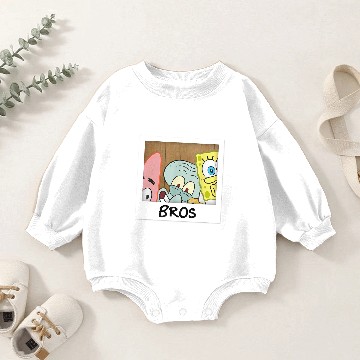 Discover Nic.kel.ode.on Spongebob Squarepants Bros Graphic Baby Romper Sweatshirts