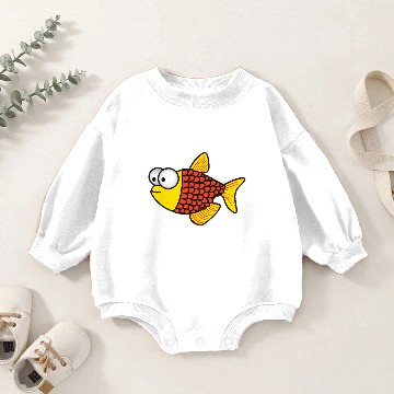 Discover Cool Fish Graphic Tie Dye Baby Romper Sweatshirts