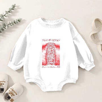 Discover Joy Division - Unknown Pleasures - Japanese - Red Baby Romper Sweatshirts