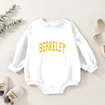 Discover Berkeley Varsity Style Amber Text Zip Baby Romper Sweatshirts