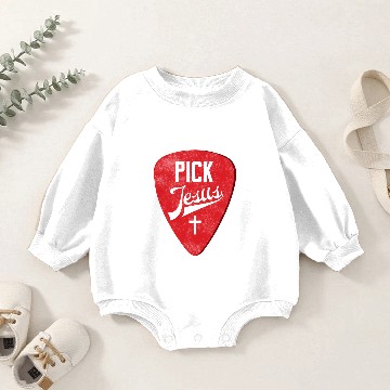 Discover Pick Jesus - Christian Music Pastor Guitar Baseball Jerseys Baby Romper Sweatshirts