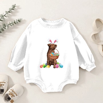Discover Pug Pet Cute Easter Chocolate Lab Easter Pug Dog Happy Easter Baby Romper Sweatshirts