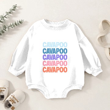 Discover Cavapoo Pet Funny Modern Repeated Text Design Baby Romper Sweatshirts