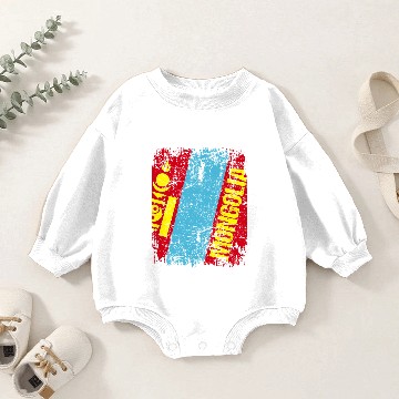 Discover MONGOLIA Flag Vintage Baby Romper Sweatshirts
