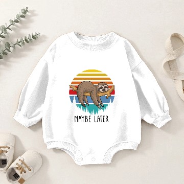 Discover Funny Quote Sloths Lazy Sloth Pullover Baby Romper Sweatshirts