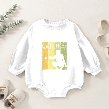 Discover Baseball Periodic Table Elements Nerd Baseball Catcher Retro 2 Baby Romper Sweatshirts