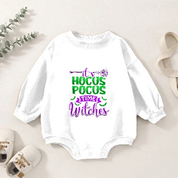 Discover IT'S HOCUS POCUS TIME WITCHES Halloween Baby Romper Sweatshirts