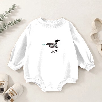 Discover Common Loon - Bird - Baby Romper Sweatshirts