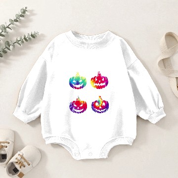 Discover Cute Tie Dye Pumpkin Baby Romper Sweatshirts