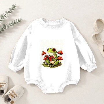 Discover Frog Reading A Book Baby Romper Sweatshirts