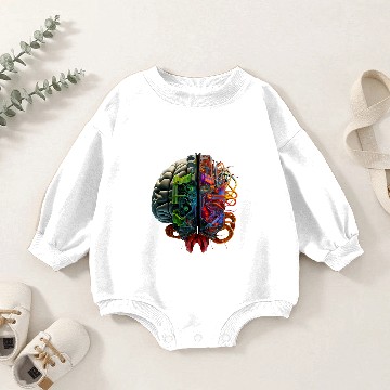 Discover Human Robot AI Computer Brain Baby Romper Sweatshirts