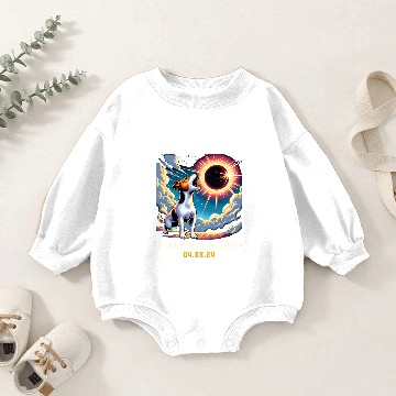 Discover Jack Russell Terrier Dog Howling At Solar Eclipse Baby Romper Sweatshirts