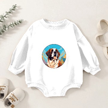 Discover Saint Bernard Dog Breed Baby Romper Sweatshirts
