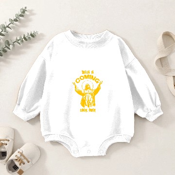 Discover Jesus Is Coming Look Busy gift idea present Baseball Tees Baby Romper Sweatshirts