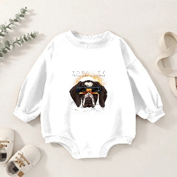Discover Solar Eclipse 2024 GSP German Shorthaired Pointer Dog Baby Romper Sweatshirts