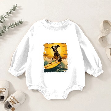Discover Surfing Great Dane Baby Romper Sweatshirts