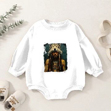 Discover wolfs Native American Man Baby Romper Sweatshirts